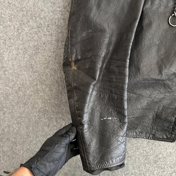 60s Brooks Cafe Racer Vintage Leather Motorcycle Triumph Jacket Large 44 - Picture 6 of 8